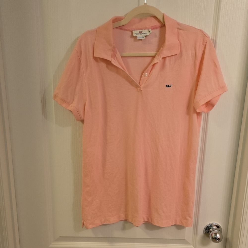 Vineyard Vines Pink Short Sleeve Polo Shirt Womens EUC